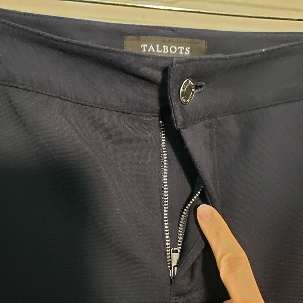 Talbots Women 16WP Heritage Pants Navy Blue Straight Leg Career Stretch - Picture 8 of 12